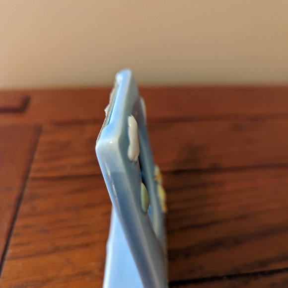 Vtg Lilian Vernon Japan Baby Blue Duck w/Balloons Small Porcelain Frame Spring - Picture 5 of 6